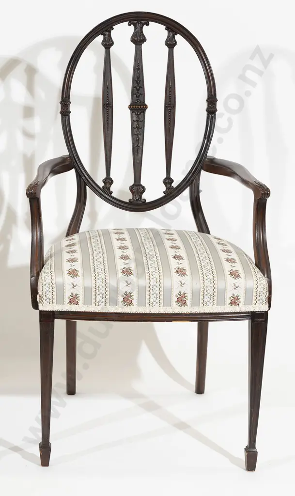 Edwardian Mahogany Adams Style Open Elbow Chair Image 1++
