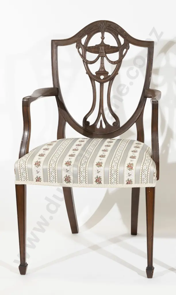Edwardian Mahogany Adams Style Open Elbow Chair Image 1++