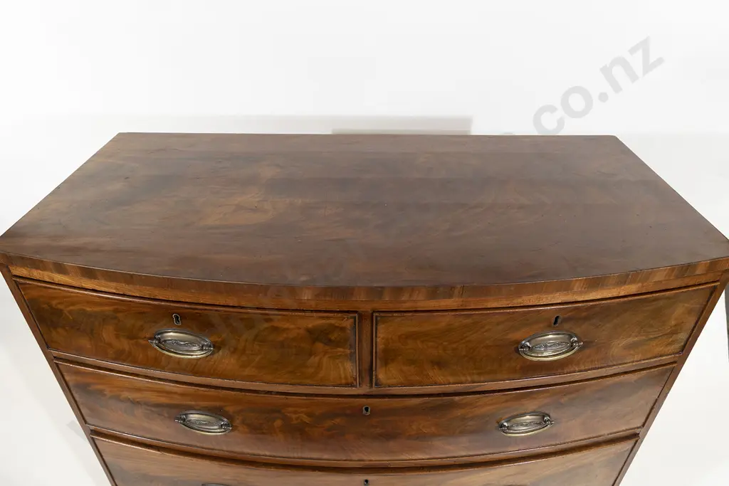 Regency Flame Mahogany Bow Front Chest Image 1++