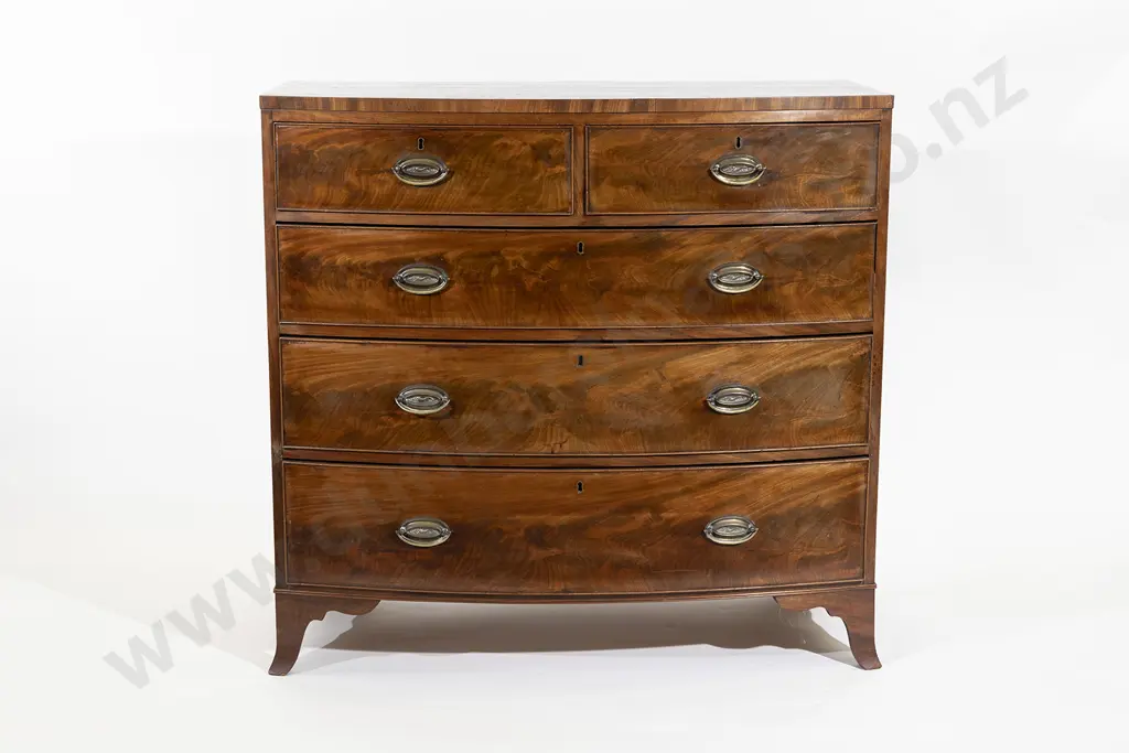 Regency Flame Mahogany Bow Front Chest Image 1++
