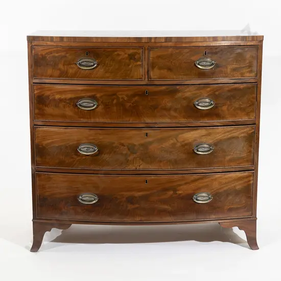 Regency Flame Mahogany Bow Front Chest
