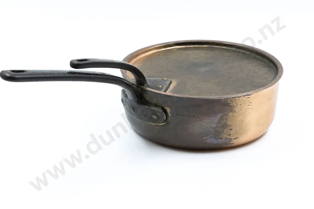 Antique Copper Cooking Pan & Cover Image 1++