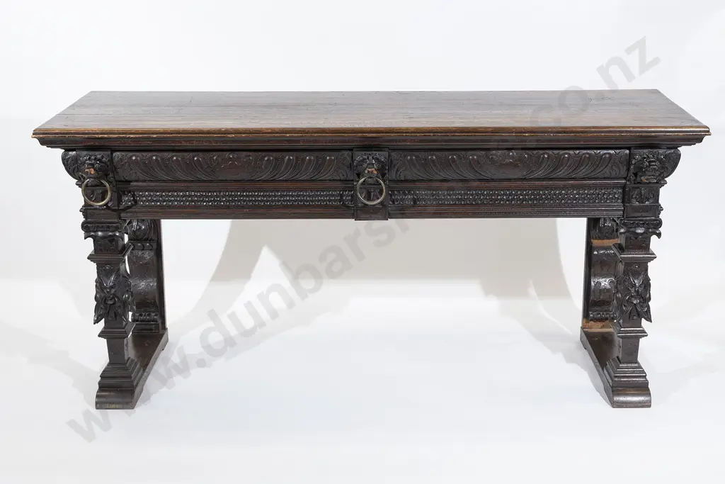 Late C19th European Oak Side Table Image 1++