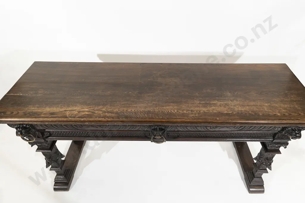 Late C19th European Oak Side Table Image 1++