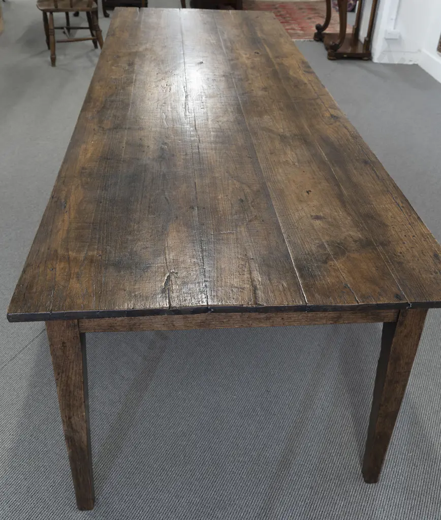 C19th French Provincial Oak Farmhouse Dining Table Image 1++