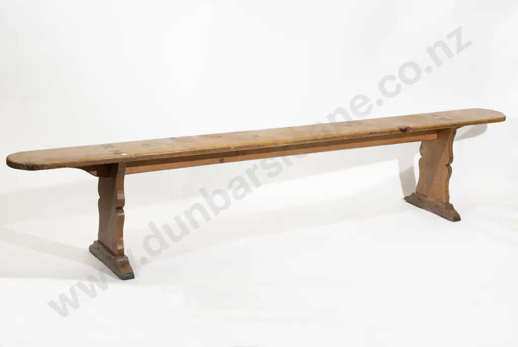 C19th Elm & Ash Tavern Bench Image 1++