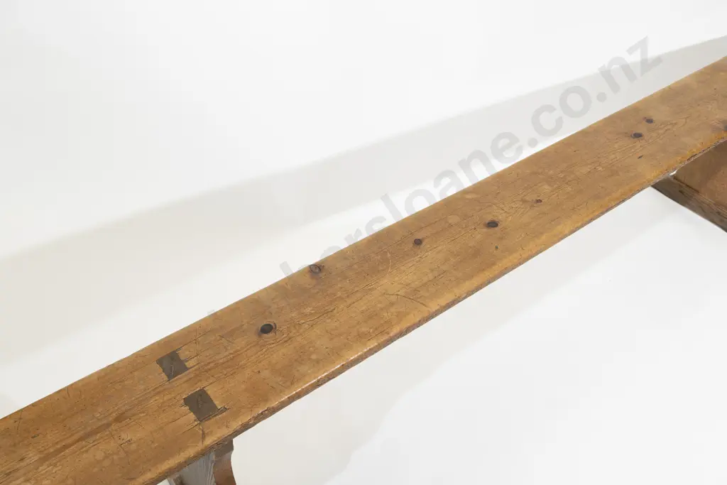 C19th Elm & Ash Tavern Bench Image 1++
