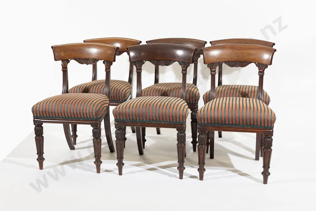 A Fine Quality Set of Six WMIV Mahogany Dining Chairs Image 1++