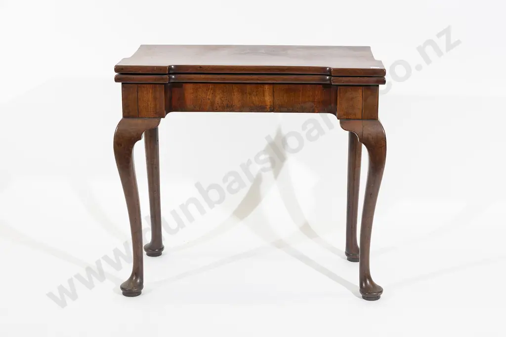 Late Geo II Mahogany Fold Over Card Table Image 1++