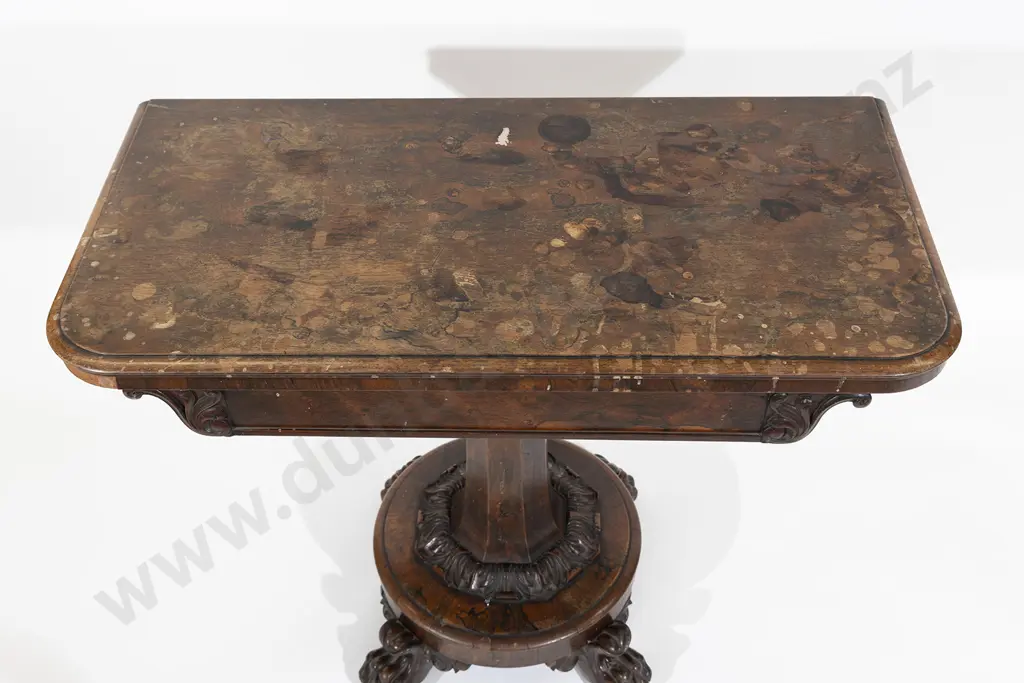 WMIV Rosewood Foldover Tea Table Image 1++