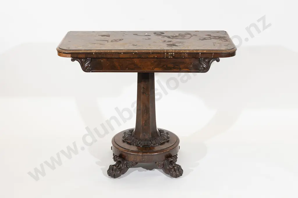 WMIV Rosewood Foldover Tea Table Image 1++