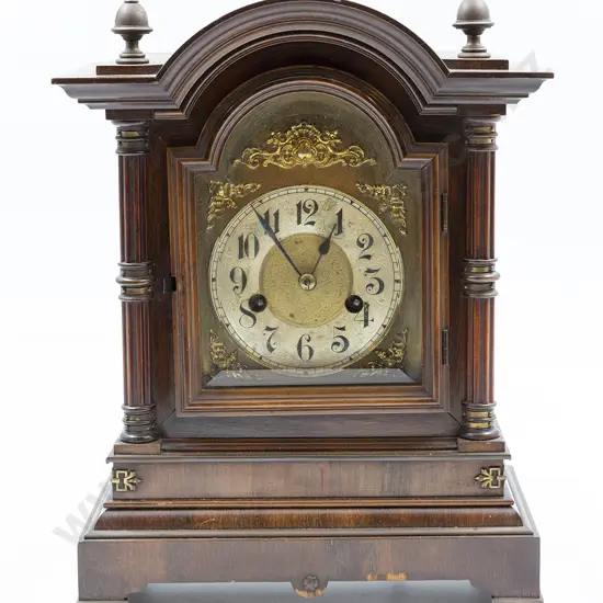 Late Victorian Walnut Cased Bracket Clock