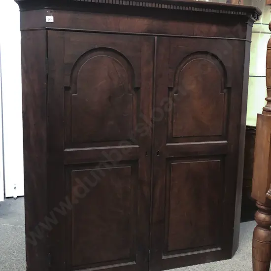 Geo III Mahogany Corner Cupboard