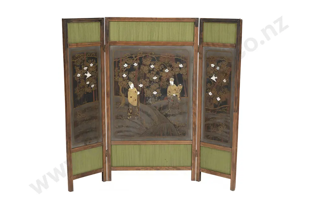 Antique Japanese Three Way Screen Image 1++