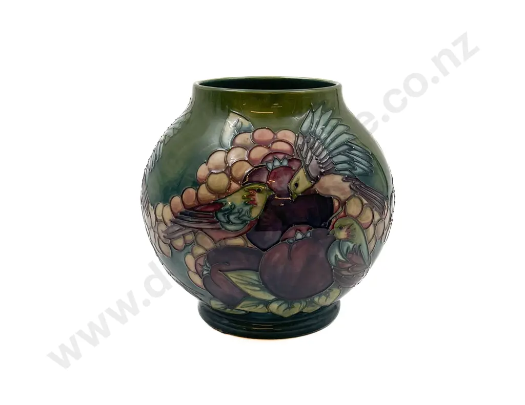 Moorcroft Floral and Bird Decorated Globular Vase Image 1++