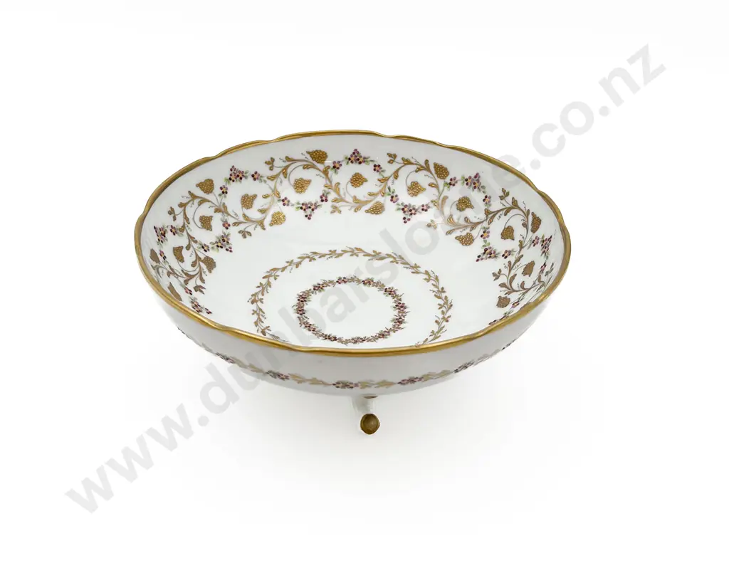 French Fruit Decorated Footed Bowl Image 1++