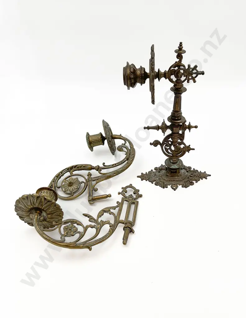 Three Brass Candle Sconces of Sizes Image 1++