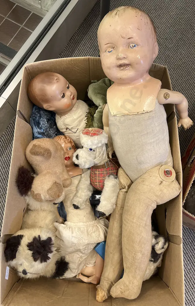 Box of Assorted Dolls and Toys Image 1++