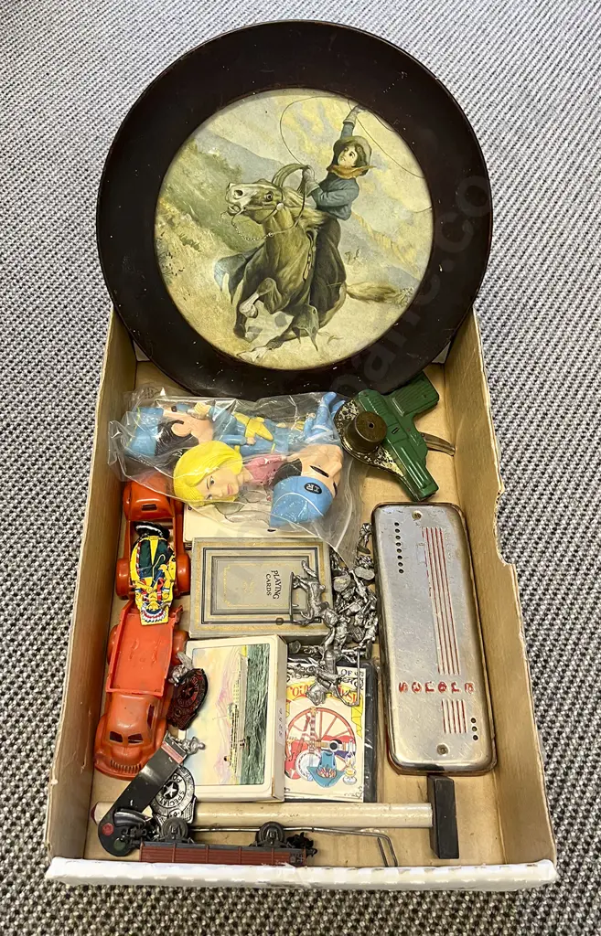 Box of Assorted Vintage Toys and Playing Cards Etc Image 1++