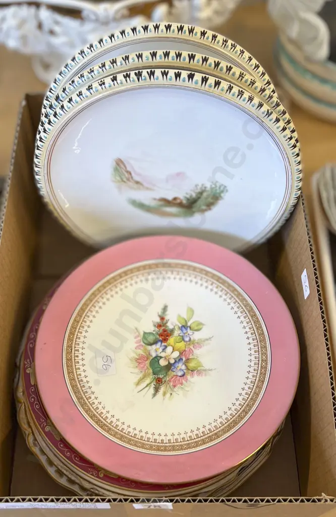 Box of Assorted China Plates and Comports Image 1++