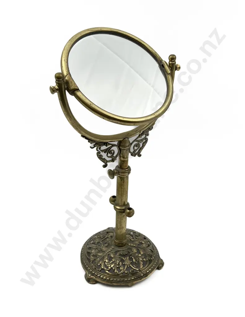Double Sided Brass Circular Swing Mirror Image 1++