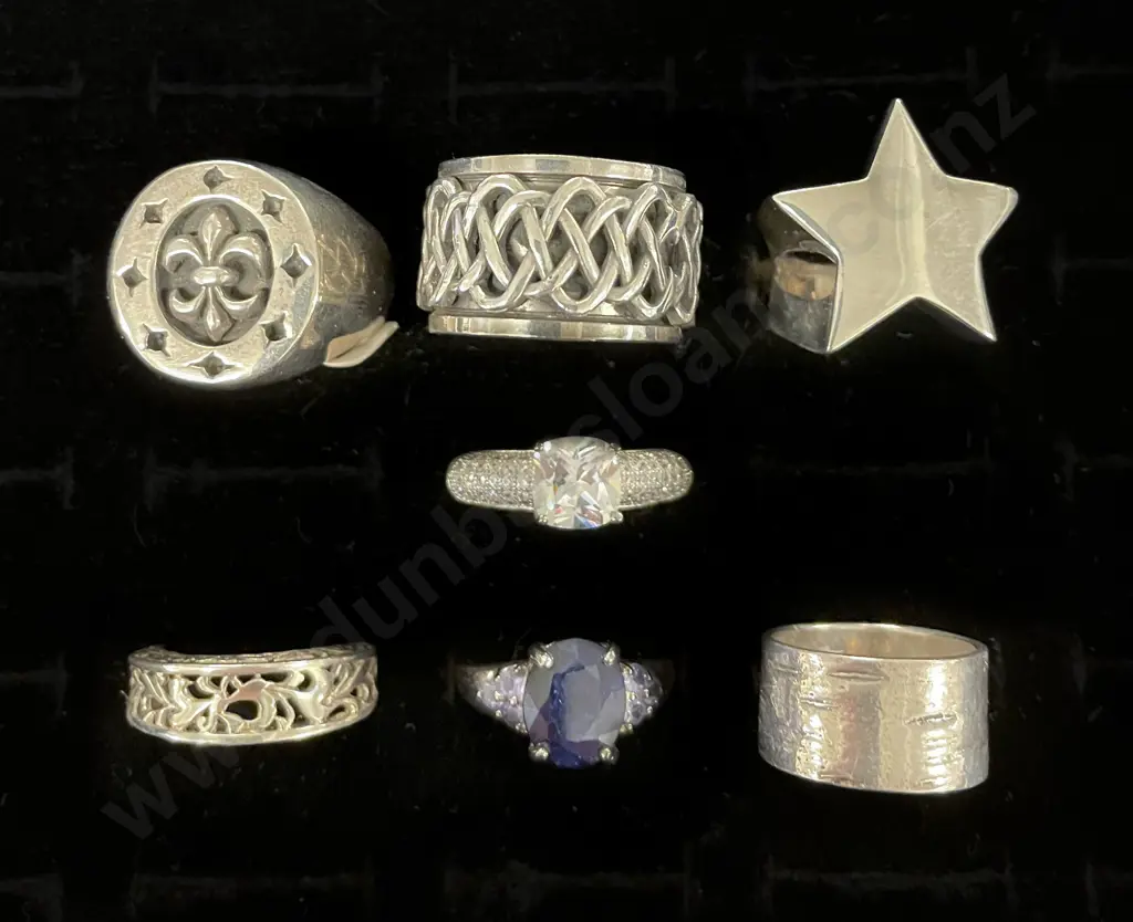 Seven S/S & Crystal Rings Image 1++