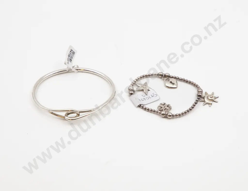 S/S Fancy Bangle and Charm Bracelet Image 1++