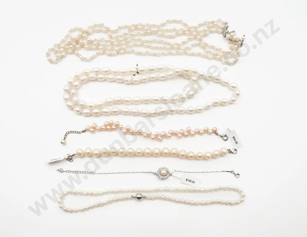 Three S/S & Pearl Bracelets and Three Necklaces Image 1++