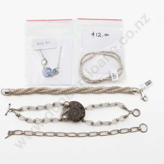 Five S/S and Gem Bracelets
