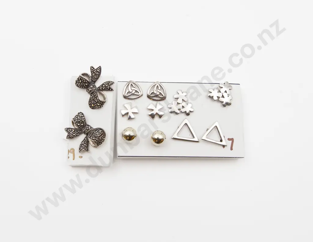 Six Pair S/S Stud Earrings Image 1++