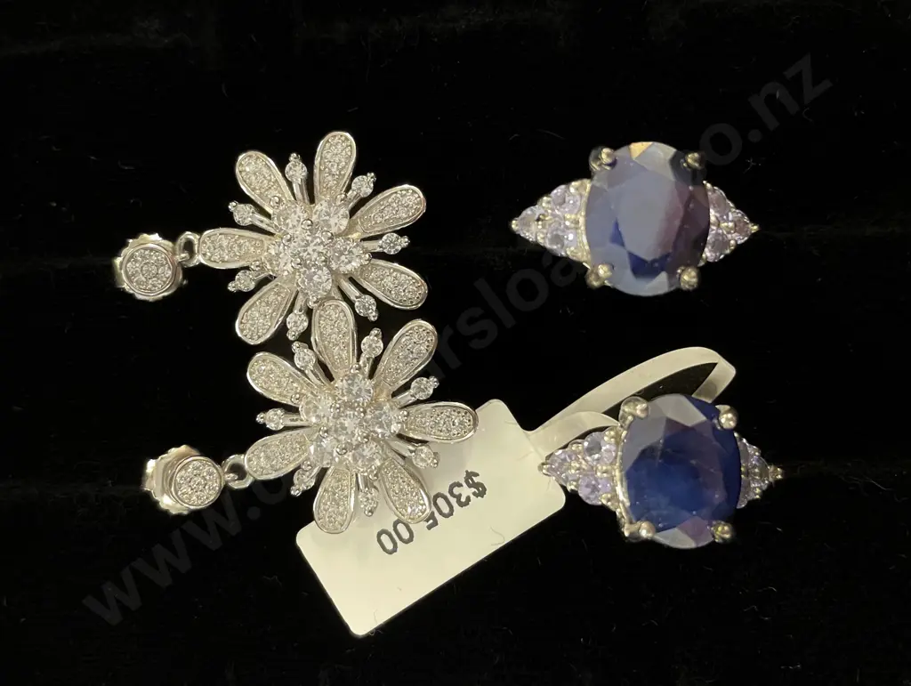 Two Pair S/S and Crystal Dress Earrings Image 1++