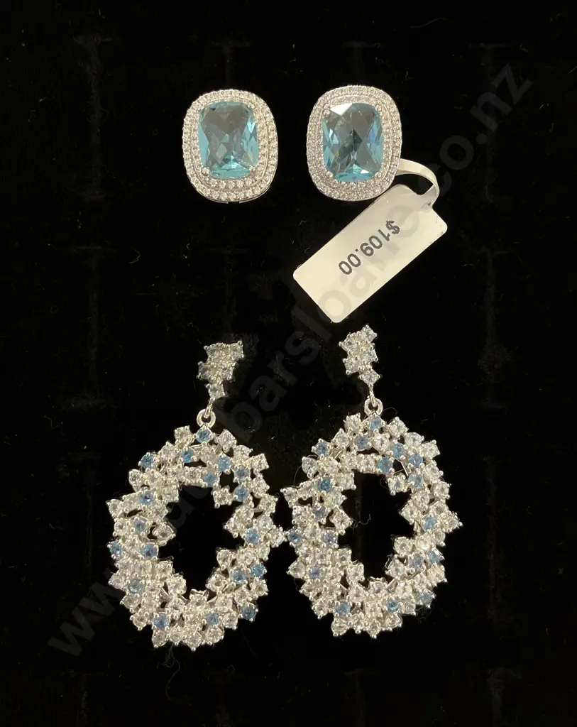Two Pair S/S and Crystal Dress Earrings Image 1++