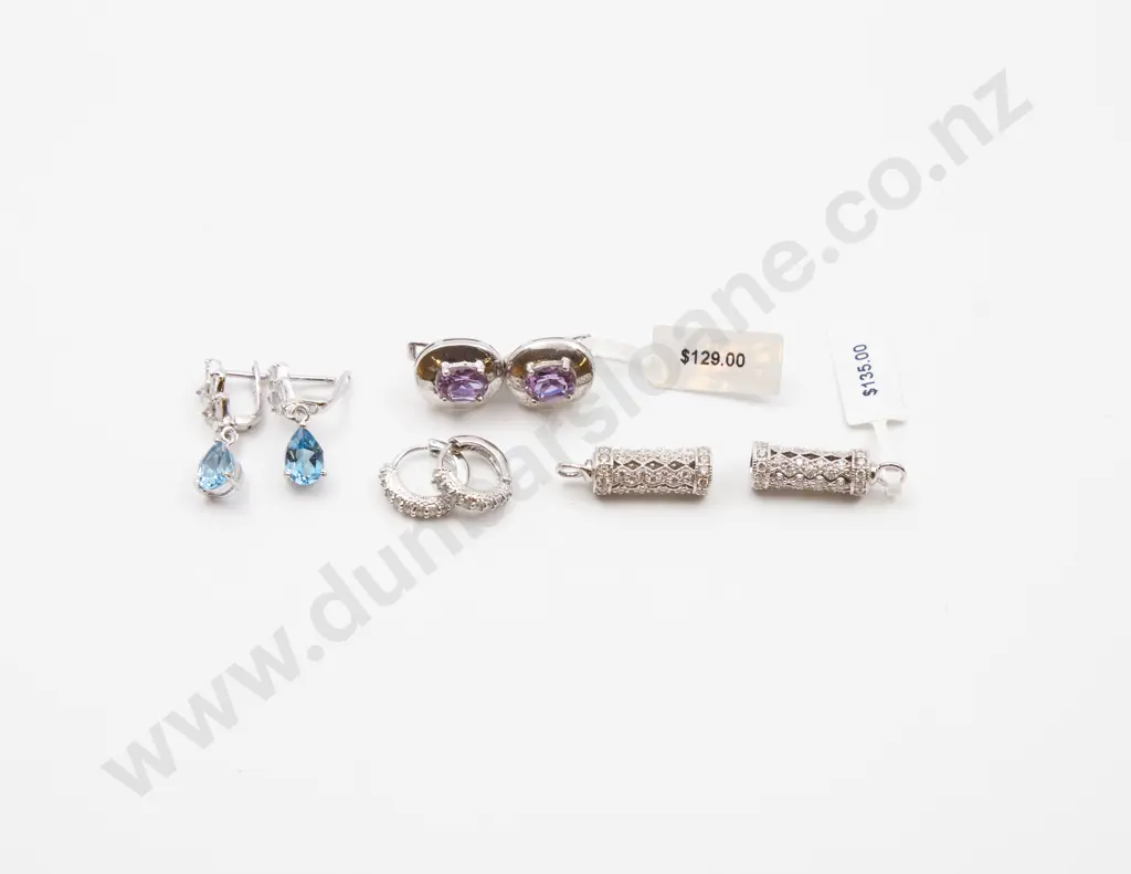 Three Pair S/S and Crystal Earrings Image 1++