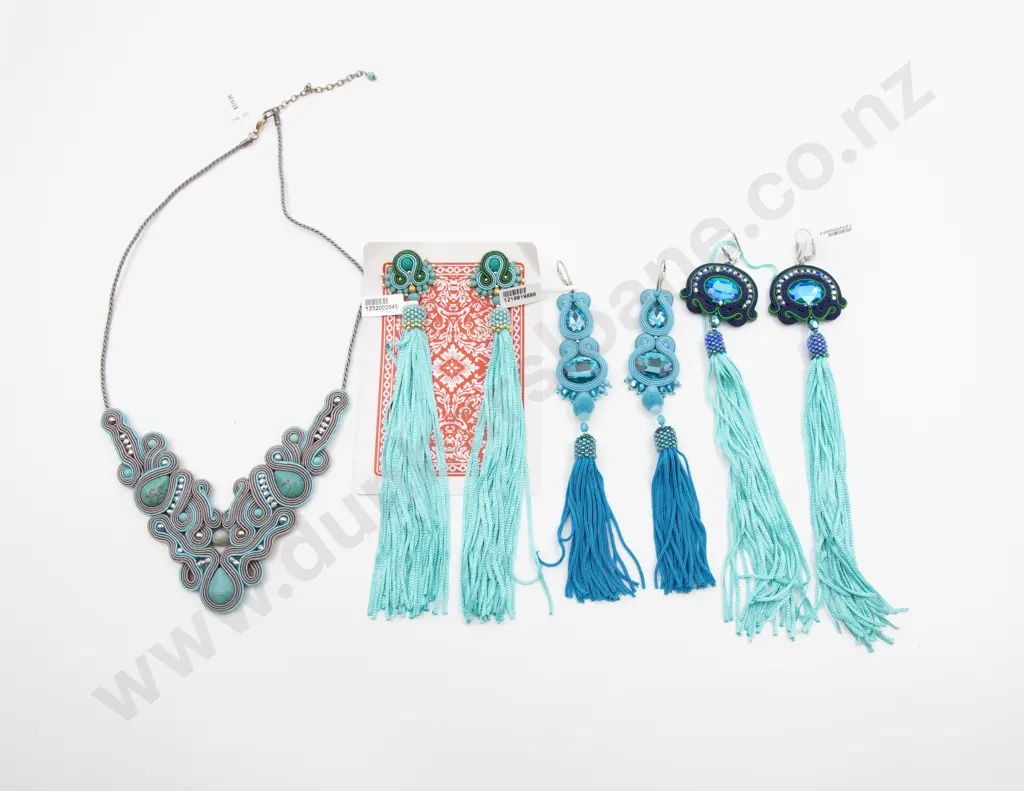 Art Deco Style Gem and Braid Jewellery Image 1++