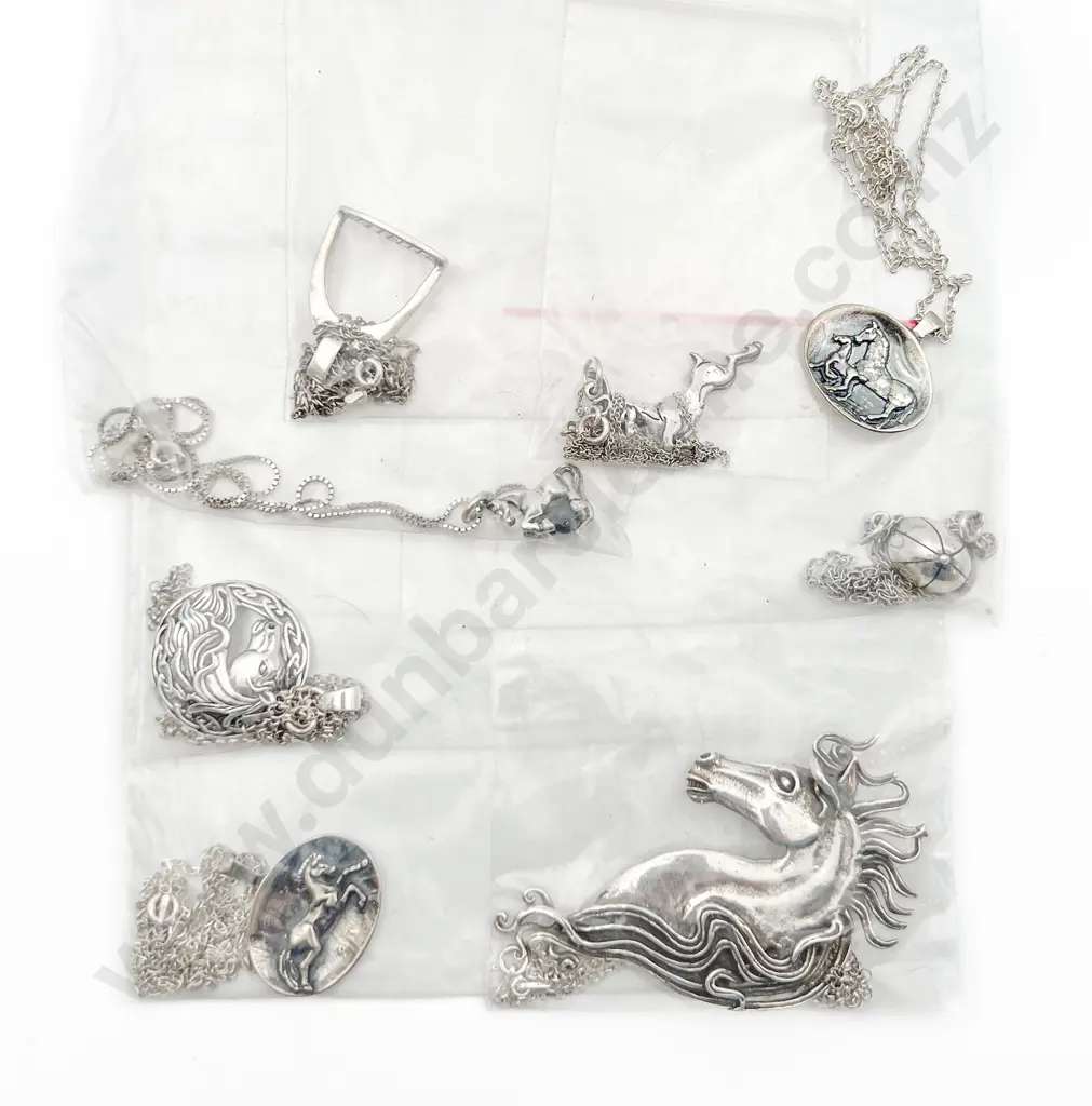 Eight S/S Horse Theme Pendants on Chain Image 1++