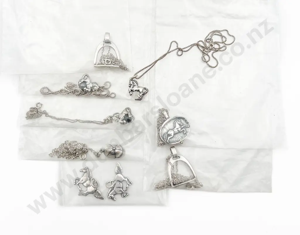 Eight S/S Horse Theme Pendants on Chain Image 1++