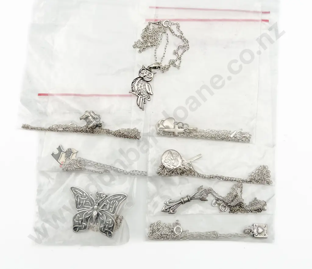 Eight Assorted S/S Charms on Chain Image 1++