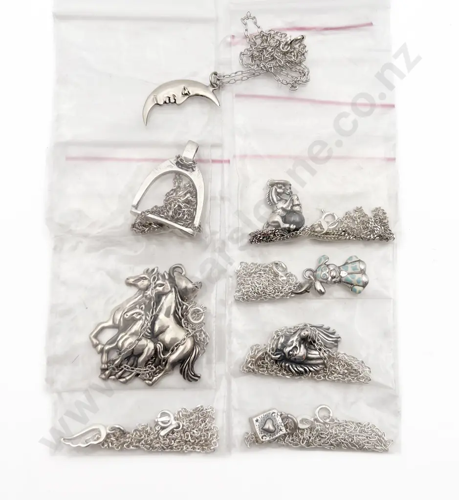 Eight Assorted S/S Charms on Chain Image 1++