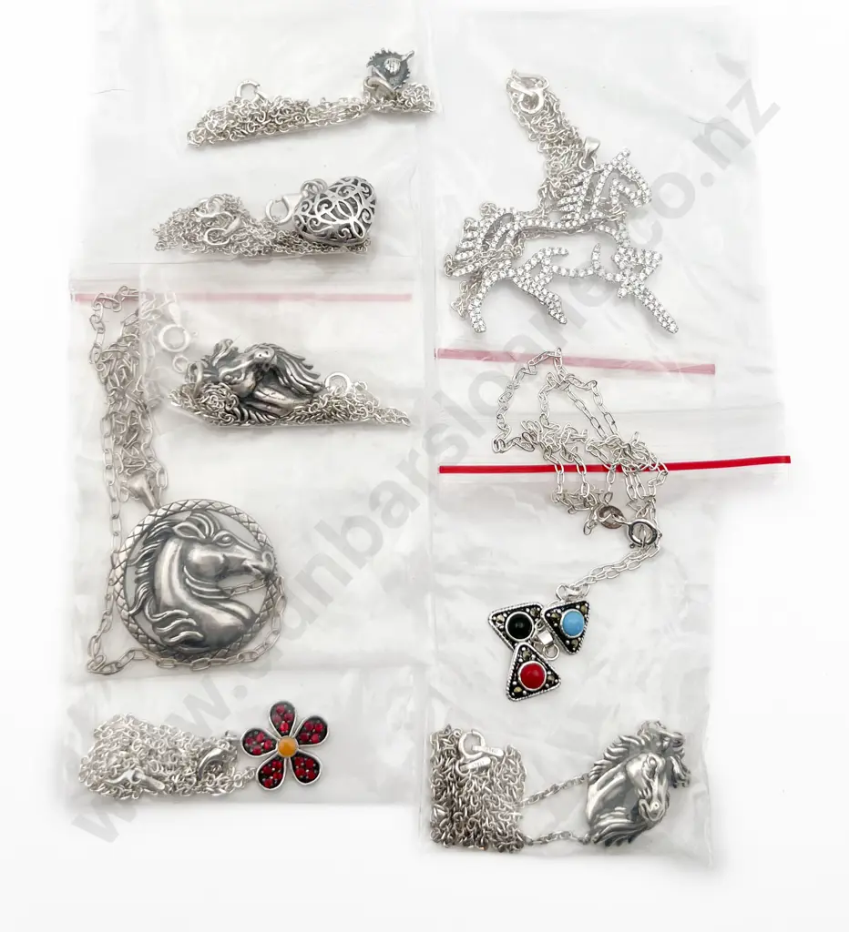 Eight Assorted S/S Charms on Chain Image 1++