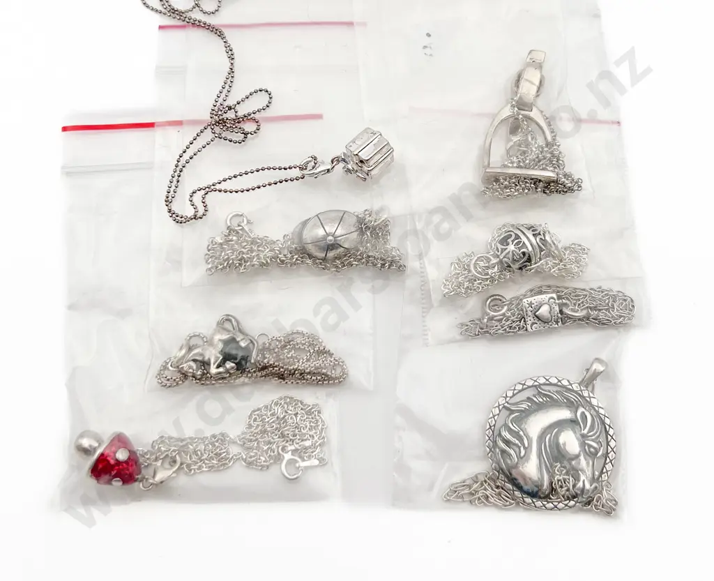 Eight Assorted S/S Charms on Chain Image 1++