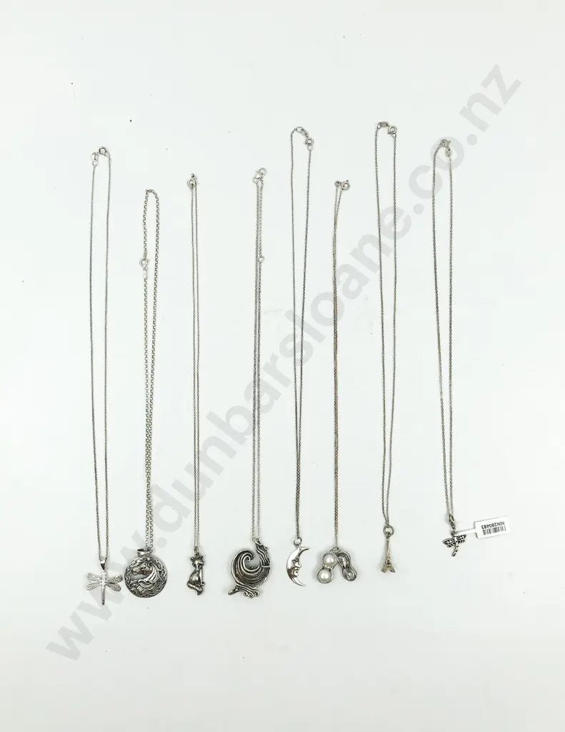 Eight Assorted S/S Charms on Chain Image 1++