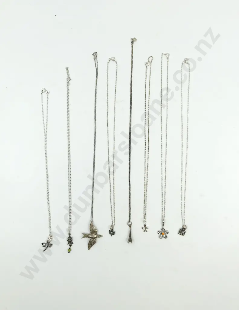 Eight Assorted S/S Charms on Chain Image 1++