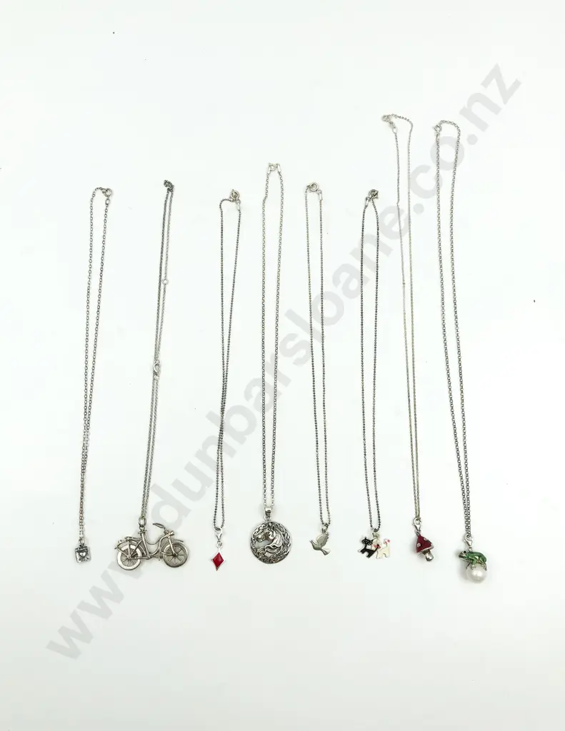 Eight Assorted S/S Charms on Chain Image 1++