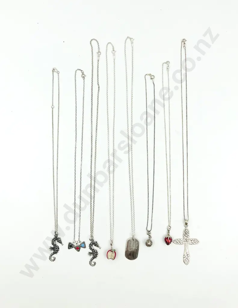 Eight Assorted S/S Charms on Chain Image 1++