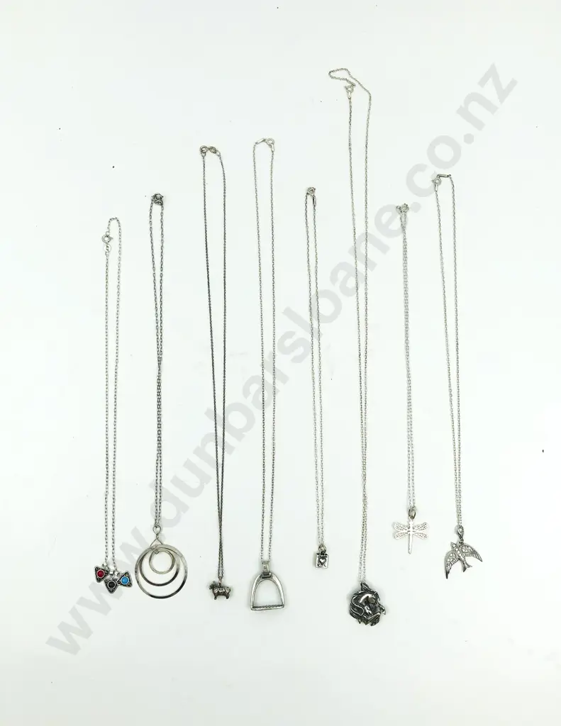 Eight Assorted S/S Charms on Chain Image 1++