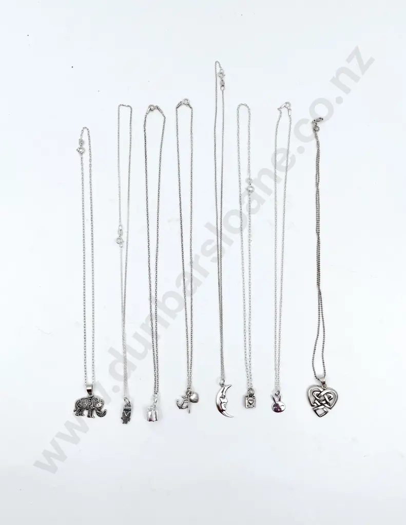 Eight Assorted S/S Charms on Chain Image 1++