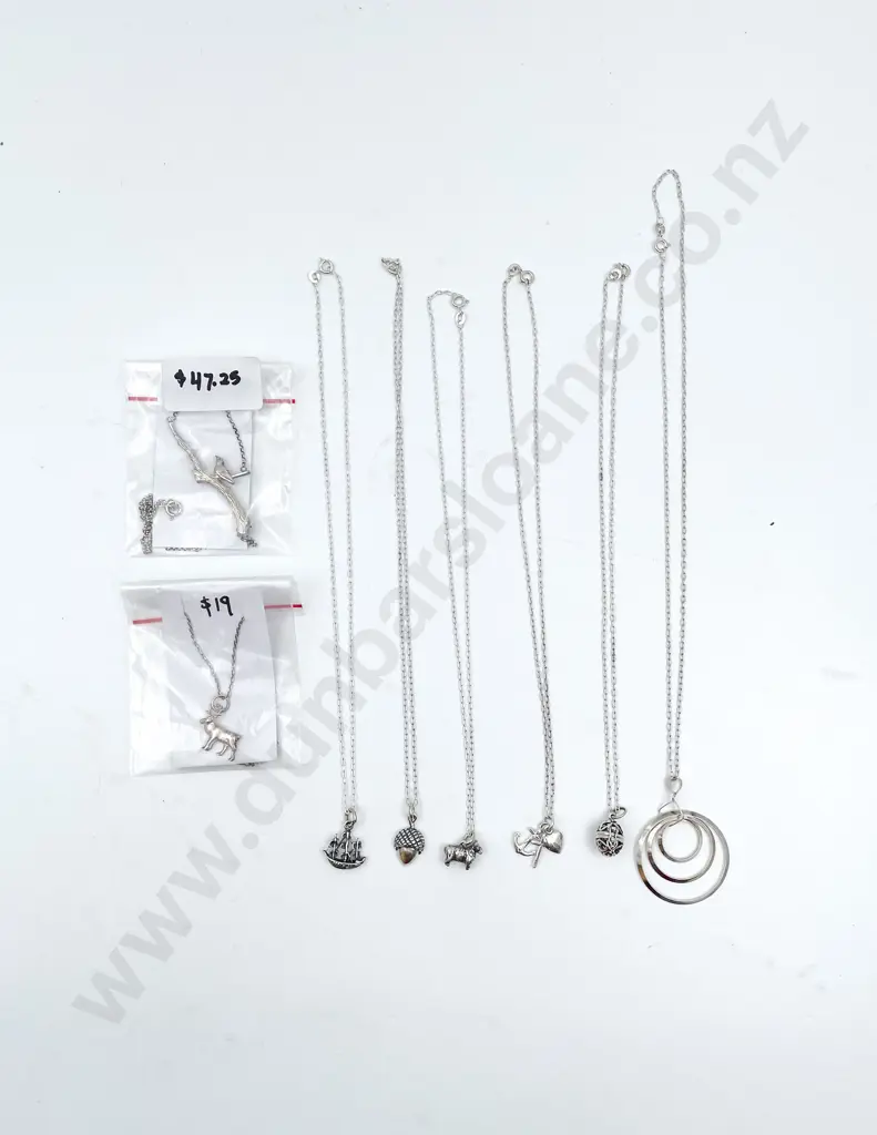 Eight Assorted S/S Charms on Chain Image 1++