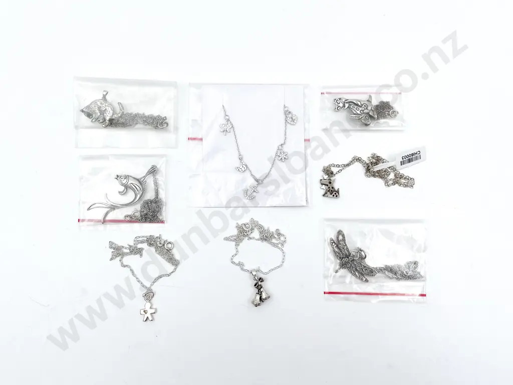 Eight Assorted S/S Charms on Chain Image 1++