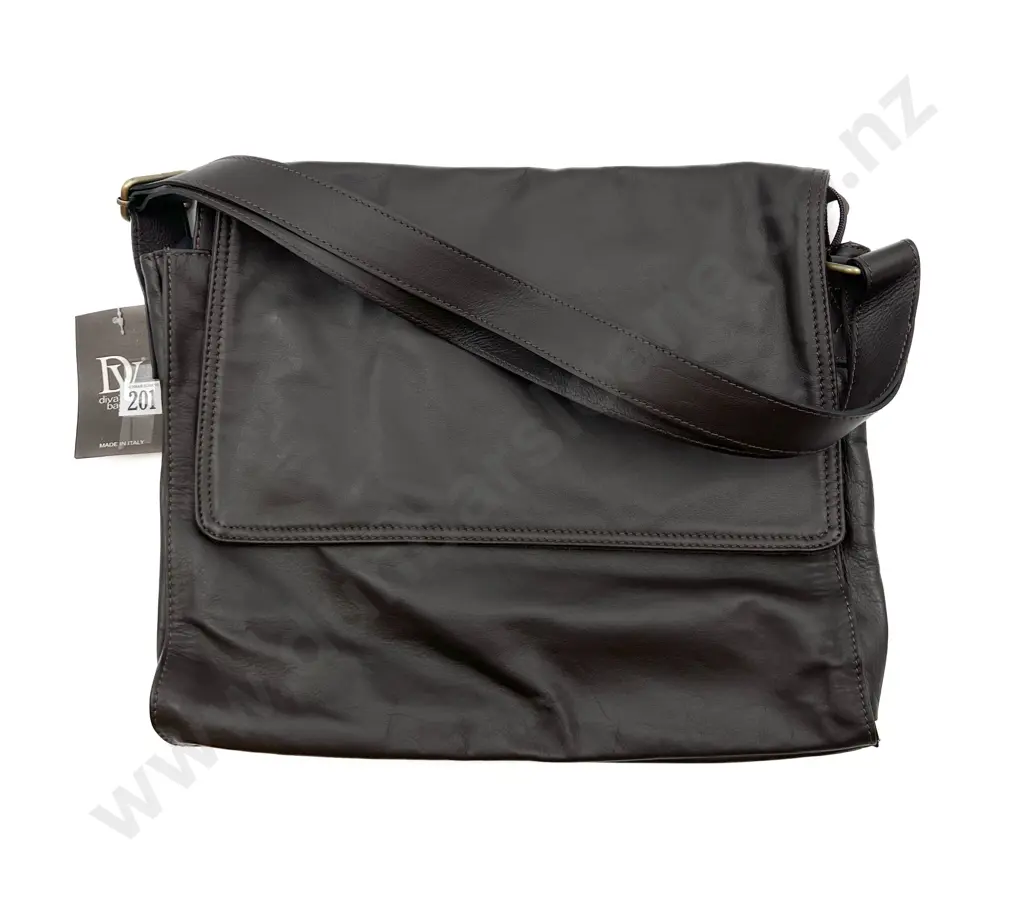 Made in Italy Brown Leather Computer Bag Image 1++