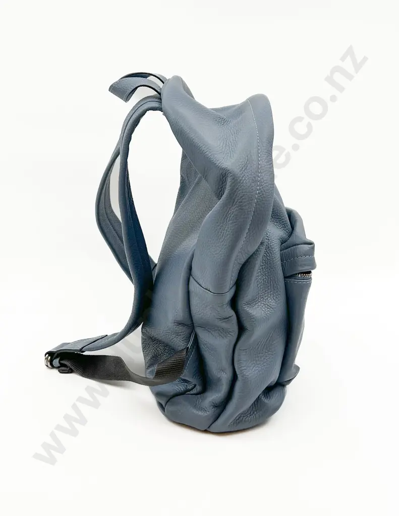 Blue Leather Backpack Purse Image 1++